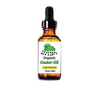 Nature Drop's Organic Castor Oil1 oz - 100% USDA Certified Pure Cold Pressed Hexane free - Best oil Growth For Eyelashes Hair Eyebrows Face and Skin Triple Filtered Great for Acne