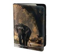 Nature Elephants Print Stylish Men Women 5.5 Inch Passport Travel Document Wallet For Secure Storag, Black, One Size