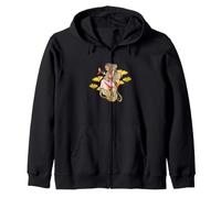 Nature Elf Girl Gingko Floral Elf Illustration Zip Hoodie