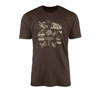 Nature Encyclopedia T-Shirt Top Tee - Mushroom Fairycore Grunge Mystical Goblincore Magical Woodland Mother Earth Womens Fashion Clothing Gift Present (2XL, Chocolate Brown)