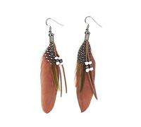 Nature Feather Earring Cute Handmade Goose Feather Super Light Boho Dangle Earrings for Women Girls Valentine's day Mother's day Gift