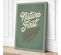 Nature First Fern Botanical Canvas Wall Art Print 30x20 Inch | Sage