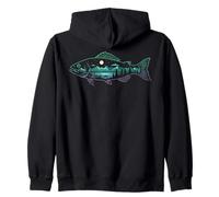 Nature Fishing Lover Bass Mountain Sunset Outdoor Fisherman Zip Hoodie