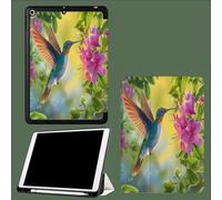 Nature Flowers Case for iPad 10th Generation 2022, Slim Stand Cover for iPad 10.9 inch, Auto Wake/Sleep Smart Trifold Back Shell Fit iPad 10 Protective Case Hummingbird