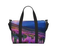 Nature Flowers Mountain Sunset Print Travel Duffel Bag, Lightweight Water-Resistant Weekender Spacious Gym & Travel Bag for Men, Women & Teens