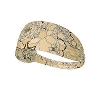 Nature Flowers Print Sports Headbands For Men Women, Moisture Wicking Sweat Band Elastic Wide Hair Bands,For Running, Cycling, Basketball, Gym Exercise, Football