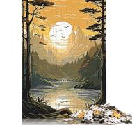 Nature Forest 500 Piece Puzzle for Adults Jigsaw Family Toys Gifts for Girls Boys Eco Friendly Wooden Puzzle 500pcs (52x38cm)