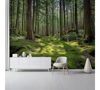 Nature Forest Big Tree Moss Wall Mural Wallpaper - Green Pattern Non-Woven Photo Wallpaper for Classroom Bathroom Apartment Home Decor, 400 x 280 cm Easy to Clean Poster Custom Mural
