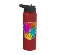 Nature Forest Fungi Hippie Colorful Psychedelic Mushroom Stainless Steel Insulated Water Bottle
