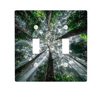 Nature Forest Light Switch Cover Plate/Outlet Covers, Lush Green Trees for Home Decor, Eco-Friendly Wall Plates, Standard Size Double Toggle
