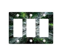 Nature Forest Light Switch Cover Plate/Outlet Covers, Lush Green Trees for Home Decor, Eco-Friendly Wall Plates, Standard Size 3 Gang Wall Plate