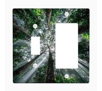 Nature Forest Light Switch Cover Plate/Outlet Covers, Lush Green Trees for Home Decor, Eco-Friendly Wall Plates, Standard Size Toggle Rocker