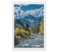 Nature Forest Mountain 5D DIY Diamond Art Kits for Adults Diamond Paintings Kits for Beginners with Complete Tools Paint by Diamonds Dot Full Drill Round Art Crafts,Home Wall Art Decor 8"x12"