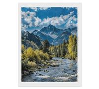 Nature Forest Mountain 5D DIY Diamond Art Kits for Adults Diamond Paintings Kits for Beginners with Complete Tools Paint by Diamonds Dot Full Drill Round Art Crafts,Home Wall Art Decor 12"x16"