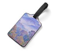 Nature Forest Mountain Luggage Tag for Suitcase - PU Leather Suitcase Tags with Name ID Card & Adjustable Strap, Durable Scratch-Resistant Travel Bag Tag for Backpacks Gym Bags