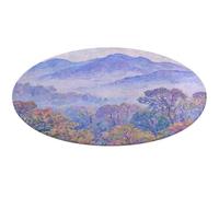 Nature Forest Mountain Round Area Rug Non Slip Backing Doormat Water Absorbent Plush Throw Low-Pile Non-Slip Floor Mat Carpet for Living Room Bedroom Entryway Nursery Room 80 * 80cm