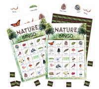 Nature Games Bingo Cards, Outdoor Camp Theme Game for Family Friends, Large Multiplayer Group Activities, Camping Party Birthday Favors Gifts -04