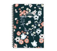 Nature Garden On Dark 2026 Notebook A5 To Do List 2026 Planners Diary Mens Weekly Planner Diary for Housework Week To View Monthly Year Planner with Dotted Line Note Page Slim