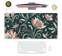 Nature Garden On Dark Desk Pad Mouse Mat with Non-Slip Rubber Base Smooth Face Mouse Pad 90X40 cm Gaming Mousemat Desk Decor Accessories Office Gifts Mousepad for School Home Office Gaming