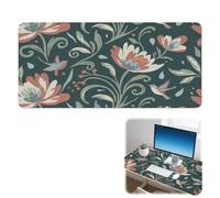 Nature Garden On Dark Desk Pad Non-Slip Mouse Mat XXL with Smooth Surface Pu Leather Desk Size Mouse Pad 90X42 cm Mousemat Accessories for Boys Girls Gifts Large Mousepad for School Home Office Table