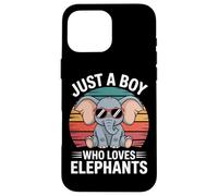 Nature Geek Just A Boy Who Loves Elephants Case for iPhone 16 Pro Max