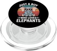 Nature Geek Just A Boy Who Loves Elephants PopSockets PopGrip for MagSafe