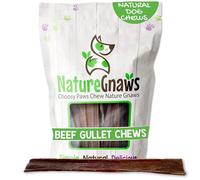 Nature Gnaws Beef Jerky Chews for Large Dogs - Premium Natural Beef Gullet Sticks - Simple Single Ingredient Tasty Dog Chew Treats - Rawhide Free - 9-10 Inch (20 Count)