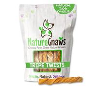 Nature Gnaws Tripe Twists for Dogs - Premium Natural Beef Sticks - Simple Single Ingredient Crunchy Dog Chew Treats - Rawhide Free - 4-5 Inch