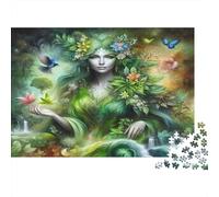 Nature Goddess Jigsaw Puzzle 1000 Pieces Recycled Forest Art Puzzles for Kids Parent Child Game Props Developing Children‘s Intelligence Educational 70x50cm/1000pcs