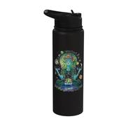 Nature Goddess Witch Mother Earth and Moon Phase Cottagecore Stainless Steel Insulated Water Bottle