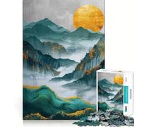 Nature Gold Decor 1000 Piece Jigsaw Puzzles for Adults Jigsaw Fine Logic Toy Quiet Fun Neat Edge Memorable Gift (50x75cm)