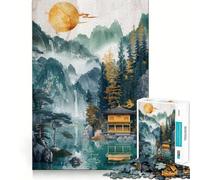Nature Gold Decor Jigsaw Puzzles for Adults 1000 Piece Reason Skill Toy Anxiety Relief Exact Cut Elegant Gift (50x75cm)