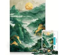 Nature Gold Decor Jigsaw Puzzles for Adults 1000 Pieces Strong Logic Toy Calming Play Clear Edge Artistic Gift (38x26cm)