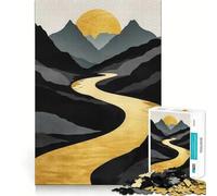 Nature Gold Decor Puzzles for Teenagers 1000 Piece Brain Tease Toy Stress Release Premium Cut Amazing Present (50x75cm)