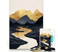 Nature Gold River Mountain 1000 Piece Jigsaw Puzzles for Adults Jigsaw Brain Skill Warm Time Exact Edge (50x75cm)