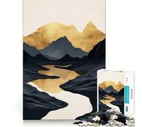 Nature Gold River Mountain Jigsaw Puzzles 1000 Piece for Teenagers Boost Recall Stress Free Tight Edge Wall Art Decor (38x52cm)