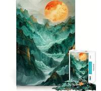 Nature Green Gold Decor 1000 Piece Jigsaw Puzzle for Teenagers Wise Think Toy Easy Leisure Tight Cut Amazing Present (38x26cm)