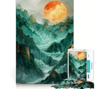 Nature Green Gold Decor 1000 Piece Jigsaw Puzzles for Teenagers Jigsaw Mind Puzzle Tension Relief Art Assembly Premium Gift (38x52cm)