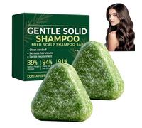 Nature Green Soap Shampoo,Nature Triangle Shampoo Bar, Control Oiliness, Eliminate Dandruff, Strengthen Hair, And Improve Frizziness, Suitable for Everyone (2PCS)