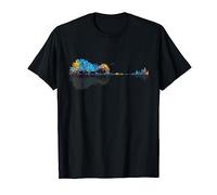 Nature Guitar - Colorful Watercolor - T Shirt Design T-Shirt