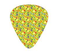 Nature Guitar Picks Picks 12 Pack with Thin Box,Hand-Drawn Sketch of Grapes Bugs Cherries white ball of seedss Summer Themed Print,Special Guitar Plectrums Gift Set for Guitarist