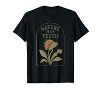 Nature Has Teeth Venus Flytrap Gothic Botanical Design T-Shirt