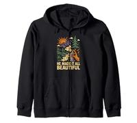Nature He Made It All Beautiful Vintage Womens Christian Zip Hoodie