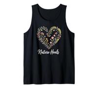 Nature Heals Floral Heart Wildflower Quote Tank Top
