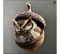 Nature-Inspired Animal Acorn Ornament For Christmas Tree - Lightweight Flat Acrylic Ornament Suitable For Indoor Festive Use(Owl)