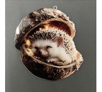 Nature-Inspired Animal Acorn Ornament For Christmas Tree - Lightweight Flat Acrylic Ornament Suitable For Indoor Festive Use(Hedgehog)