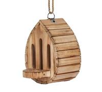 Nature-Inspired Butterfly House with Natural Wood Finish, Rope Loop, Front Tray and Vertical Entry Slots for Fence Decor Butterfly Shelter Wooden Garden House Nature Garden Ornament Wildlife Habitat