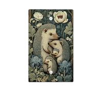 Nature-Inspired Hedgehog Light Switch Cover Plates/Outlet Covers, Soft Gray Woodland Animals for Home Decor, Thermoplastic Wall Plates, Standard Size Blank Cover Plate