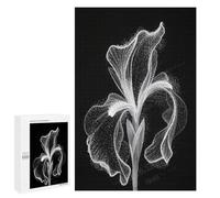 Nature-Inspired Iris Flower Puzzle 1000 Piece Wooden Jigsaw - Beautiful Botanical Art, Brain-Boosting and Calming Puzzle for Adults, Finished Size 30 x 20 Inches