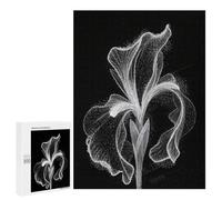 Nature-Inspired Iris Flower Puzzle 500 Piece Wooden Jigsaw - Beautiful Botanical Art, Brain-Boosting and Calming Puzzle for Adults, Finished Size 21 x 15 Inches